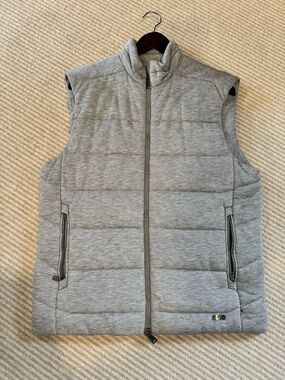Ralph Lauren Purple Label Light Gray Quilted Puffer Vest
